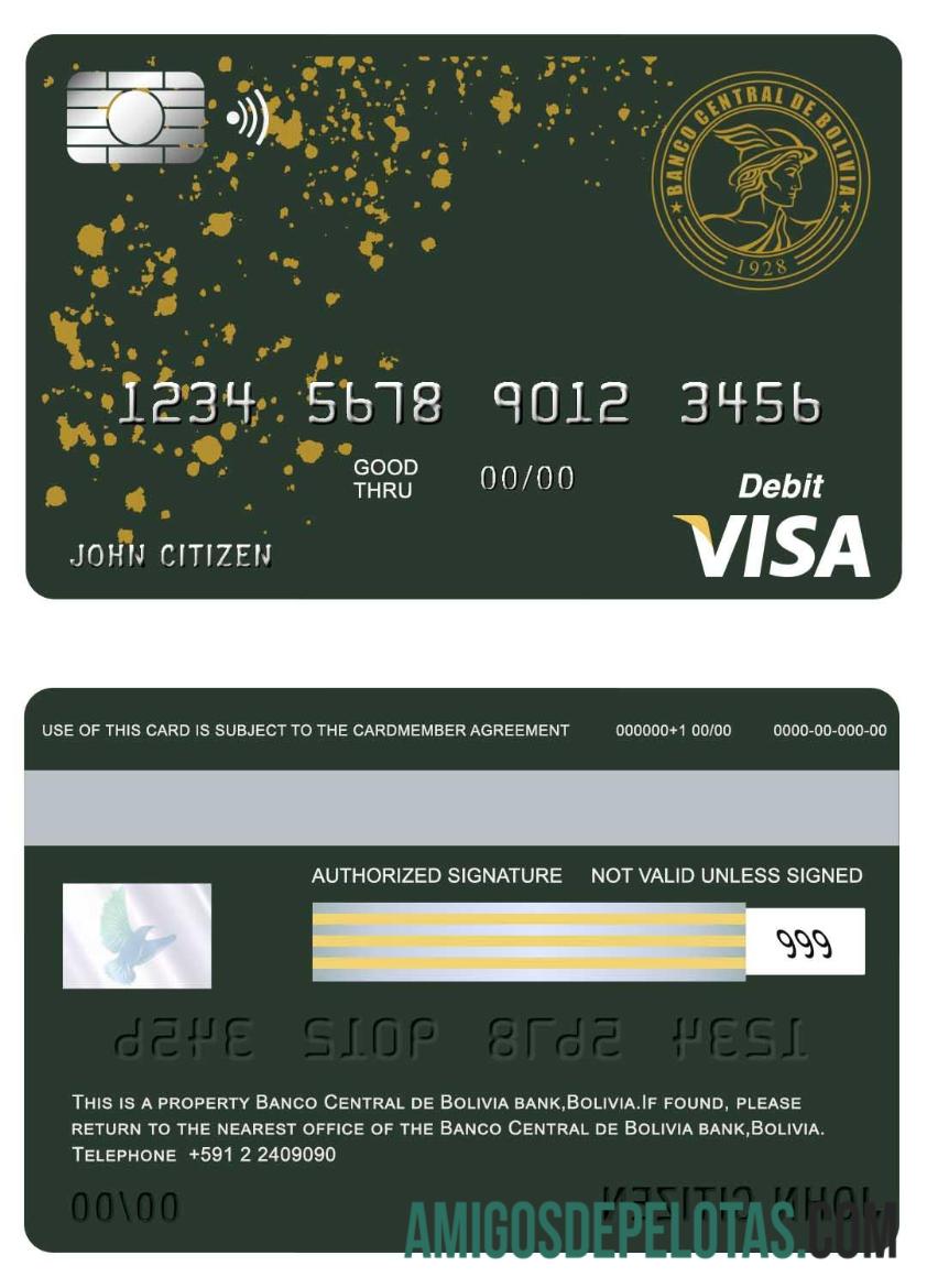 Bolivia Banco Central De Bolivia Bank Visa Card baixar para verificação